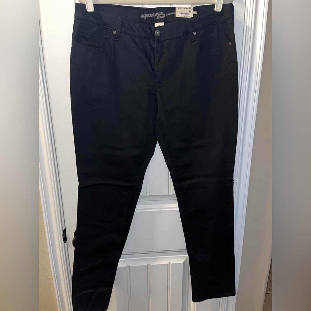 NWT Arizona Jean Company Women's Skinny Black Pants sz 15